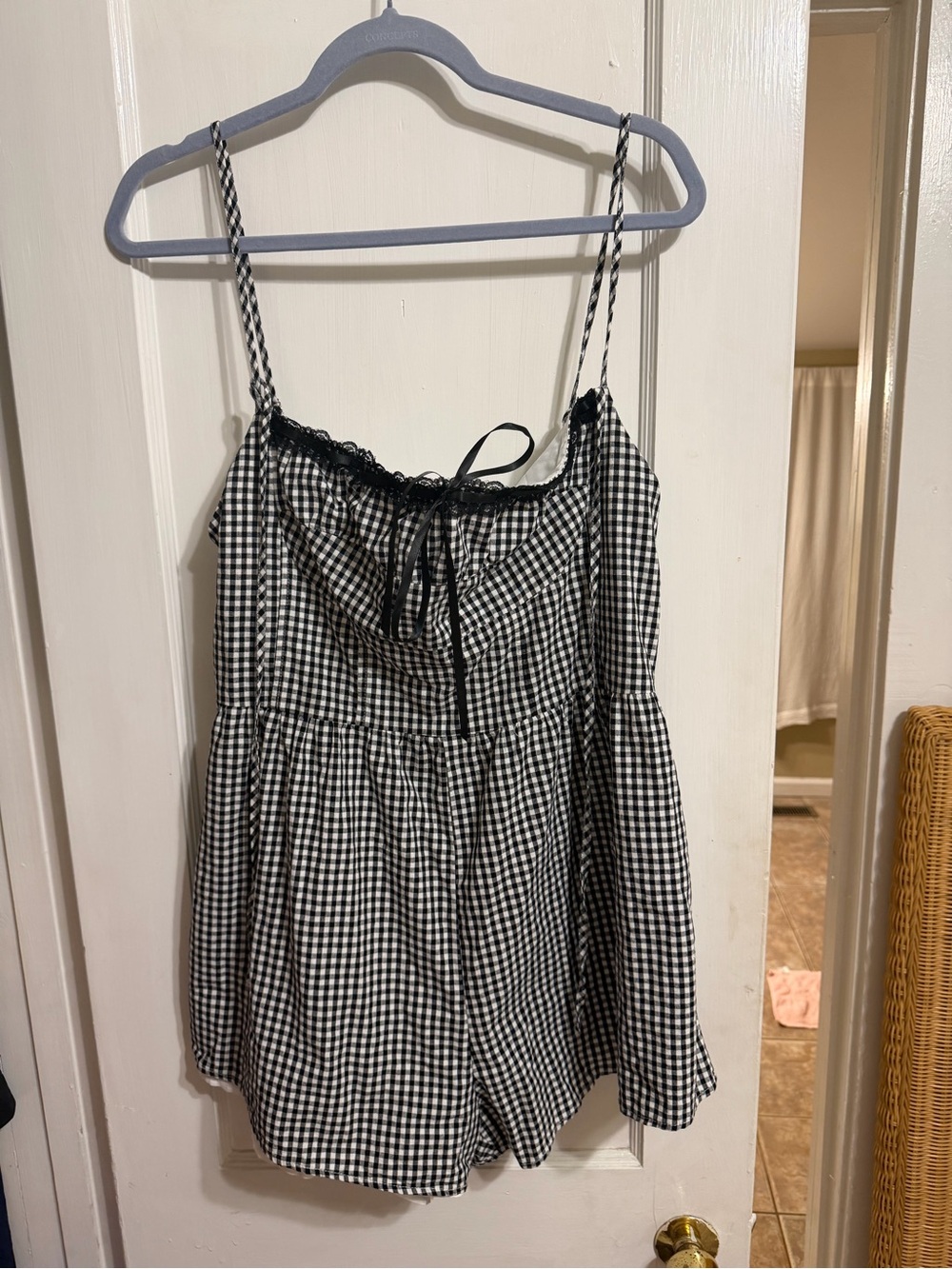 Princess Polly Black & White Gingham Spaghetti Strap Cami